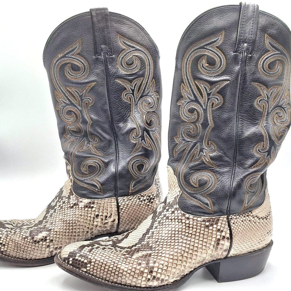 Nocona Natural Python Cowboy Boots – Size 9 – Exotic Western Style